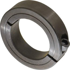 Climax Metal Products - 1-7/16" Bore, Steel, One Piece Clamp Collar - 2-1/4" Outside Diam, 9/16" Wide - Industrial Tool & Supply