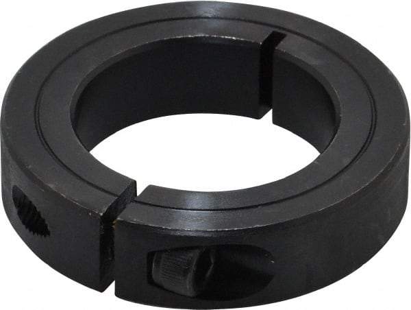 Climax Metal Products - 1-1/2" Bore, Steel, One Piece Clamp Collar - 2-3/8" Outside Diam, 9/16" Wide - Industrial Tool & Supply