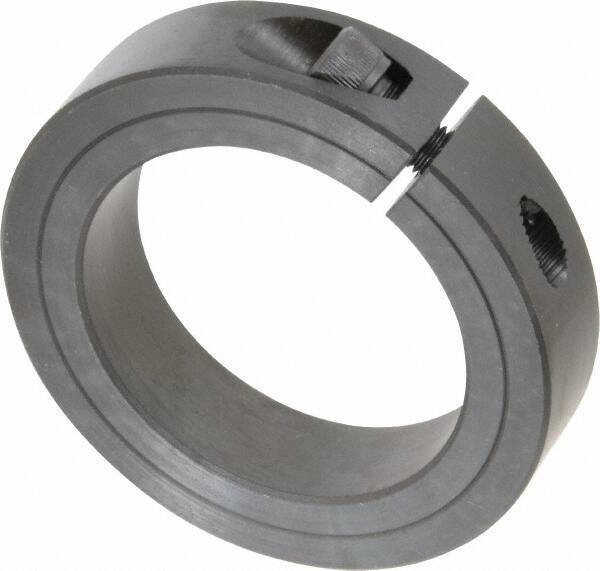 Climax Metal Products - 2-1/4" Bore, Steel, One Piece Clamp Collar - 3-1/4" Outside Diam, 3/4" Wide - Industrial Tool & Supply