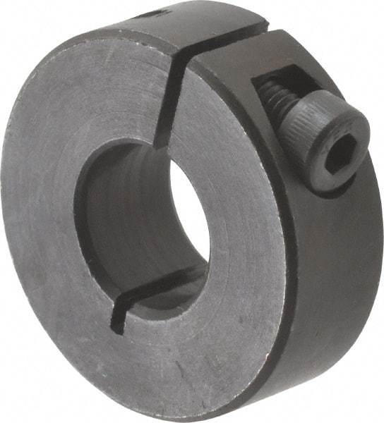 Climax Metal Products - 13mm Bore, Steel, One Piece Clamp Collar - 1-1/4" Outside Diam - Industrial Tool & Supply