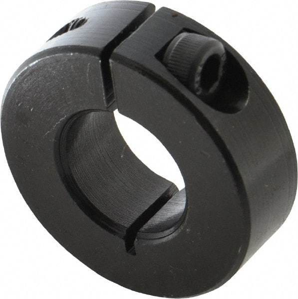 Climax Metal Products - 18mm Bore, Steel, One Piece Clamp Collar - 1-1/2" Outside Diam - Industrial Tool & Supply