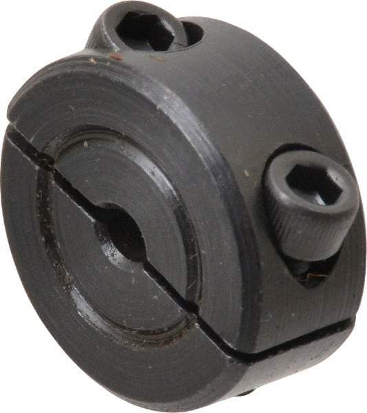 Climax Metal Products - 1/8" Bore, Steel, Two Piece Shaft Collar - 11/16" Outside Diam, 5/16" Wide - Industrial Tool & Supply