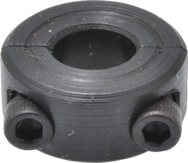 Climax Metal Products - 5/16" Bore, Steel, Two Piece Shaft Collar - 11/16" Outside Diam, 5/16" Wide - Industrial Tool & Supply