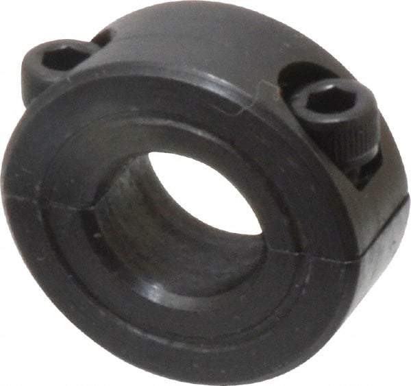 Climax Metal Products - 7/16" Bore, Steel, Two Piece Shaft Collar - 15/16" Outside Diam, 3/8" Wide - Industrial Tool & Supply