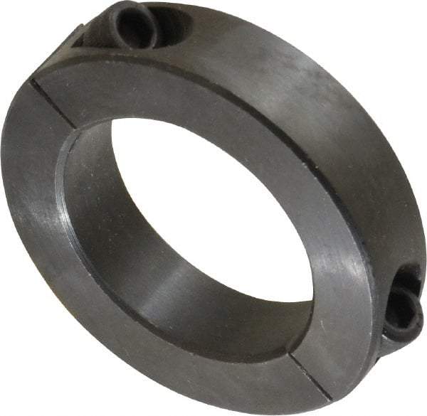 Climax Metal Products - 1-9/16" Bore, Steel, Two Piece Two Piece Split Shaft Collar - 2-3/8" Outside Diam, 9/16" Wide - Industrial Tool & Supply