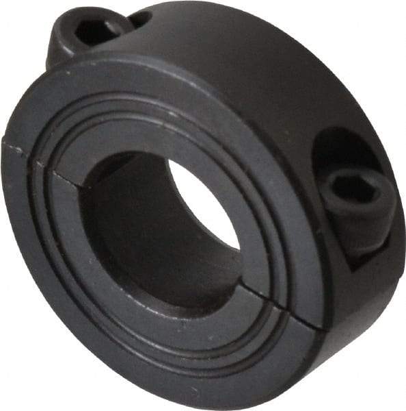 Climax Metal Products - 14mm Bore, Steel, Two Piece Shaft Collar - 1-1/4" Outside Diam - Industrial Tool & Supply