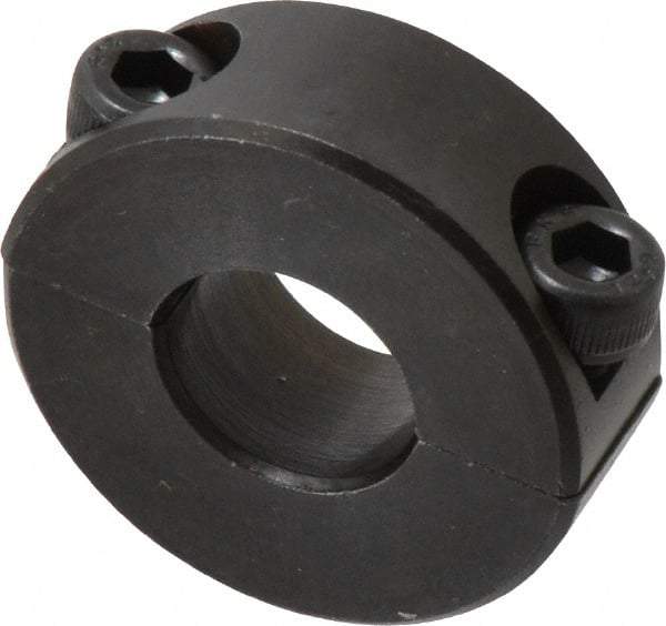 Climax Metal Products - 15mm Bore, Steel, Two Piece Shaft Collar - 1-3/8" Outside Diam - Industrial Tool & Supply