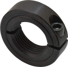 Climax Metal Products - 1-14 Thread, Steel, One Piece Threaded Shaft Collar - 1-3/4" Outside Diam, 1/2" Wide - Industrial Tool & Supply