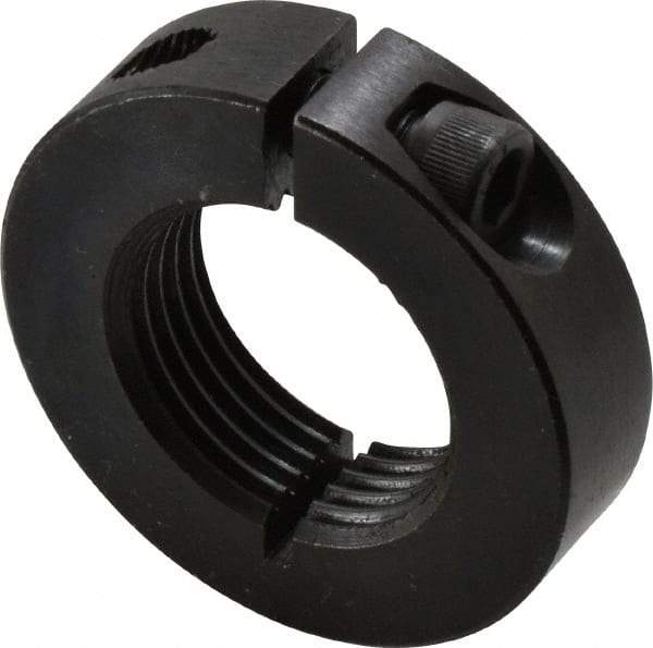 Climax Metal Products - 1-1/8-12 Thread, Steel, One Piece Threaded Shaft Collar - 1-7/8" Outside Diam, 1/2" Wide - Industrial Tool & Supply