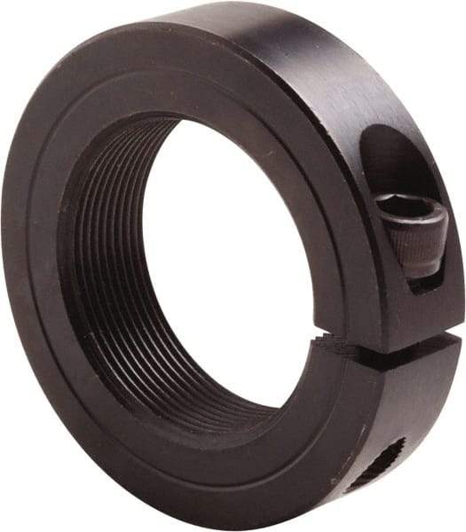 Climax Metal Products - 1-3/4-16 Thread, Steel, One Piece Threaded Shaft Collar - 2-3/4" Outside Diam, 11/16" Wide - Industrial Tool & Supply