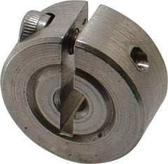 Climax Metal Products - 1/8" Bore, Stainless Steel, One Piece Clamp Collar - 11/16" Outside Diam, 5/16" Wide - Industrial Tool & Supply