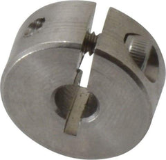 Climax Metal Products - 3/16" Bore, Stainless Steel, One Piece Clamp Collar - 11/16" Outside Diam, 5/16" Wide - Industrial Tool & Supply