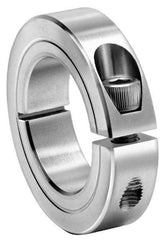 Climax Metal Products - 13/16" Bore, Stainless Steel, One Piece One Piece Split Shaft Collar - 1-5/8" Outside Diam, 1/2" Wide - Industrial Tool & Supply