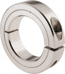 Climax Metal Products - 1-1/2" Bore, Stainless Steel, One Piece Clamp Collar - 2-3/8" Outside Diam, 9/16" Wide - Industrial Tool & Supply