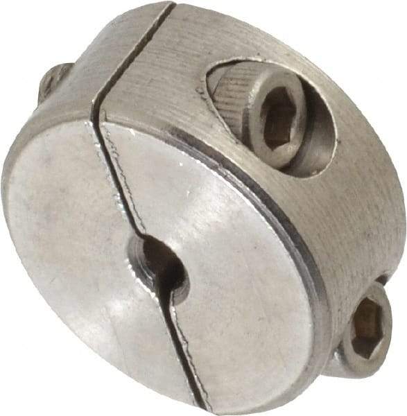 Climax Metal Products - 1/8" Bore, Stainless Steel, Two Piece Shaft Collar - 11/16" Outside Diam, 5/16" Wide - Industrial Tool & Supply