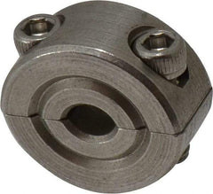 Climax Metal Products - 3/16" Bore, Stainless Steel, Two Piece Shaft Collar - 11/16" Outside Diam, 5/16" Wide - Industrial Tool & Supply