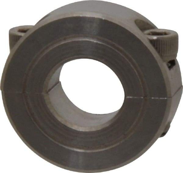 Climax Metal Products - 1/2" Bore, Stainless Steel, Two Piece Shaft Collar - 1-1/8" Outside Diam, 13/32" Wide - Industrial Tool & Supply