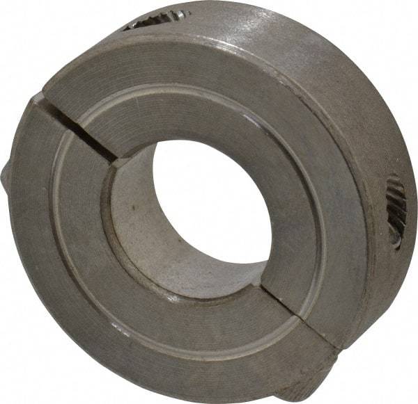 Climax Metal Products - 9/16" Bore, Stainless Steel, Two Piece Shaft Collar - 1-5/16" Outside Diam, 7/16" Wide - Industrial Tool & Supply