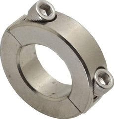 Climax Metal Products - 1" Bore, Stainless Steel, Two Piece Shaft Collar - 1-3/4" Outside Diam, 1/2" Wide - Industrial Tool & Supply