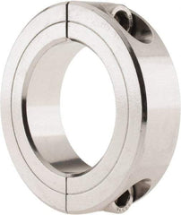 Climax Metal Products - 1-5/8" Bore, Stainless Steel, Two Piece Shaft Collar - 2-5/8" Outside Diam, 11/16" Wide - Industrial Tool & Supply