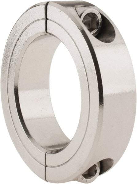 Climax Metal Products - 1-3/4" Bore, Stainless Steel, Two Piece Shaft Collar - 2-3/4" Outside Diam, 11/16" Wide - Industrial Tool & Supply