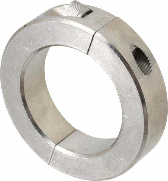 Climax Metal Products - 2" Bore, Stainless Steel, Two Piece Shaft Collar - 3" Outside Diam, 11/16" Wide - Industrial Tool & Supply