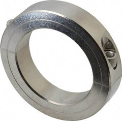 Climax Metal Products - 2-3/8" Bore, Stainless Steel, Two Piece Two Piece Split Shaft Collar - 3-1/2" Outside Diam, 3/4" Wide - Industrial Tool & Supply