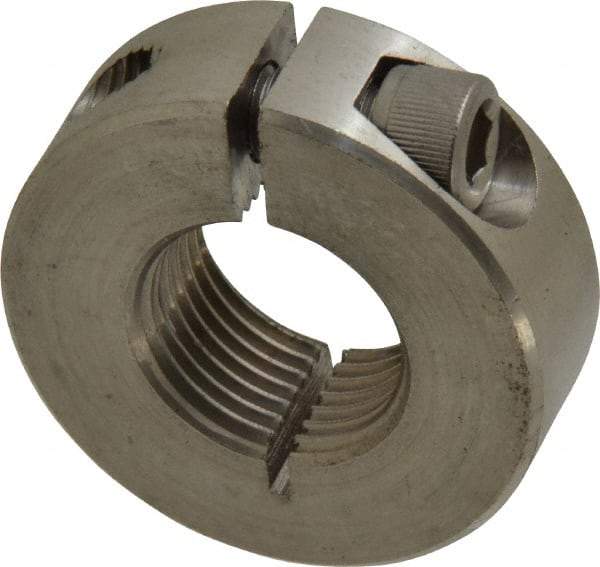 Climax Metal Products - 3/4-16 Thread, Stainless Steel, One Piece Threaded Shaft Collar - 1-1/2" Outside Diam, 1/2" Wide - Industrial Tool & Supply