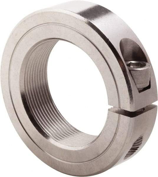 Climax Metal Products - 1-3/4-16 Thread, Stainless Steel, One Piece Threaded Shaft Collar - 2-3/4" Outside Diam, 11/16" Wide - Industrial Tool & Supply