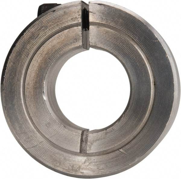 Climax Metal Products - 11/16" Bore, Aluminum, One Piece Clamping Shaft Collar - 1-1/2" Outside Diam, 1/2" Wide - Industrial Tool & Supply