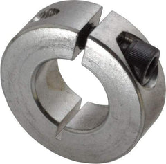 Climax Metal Products - 3/4" Bore, Aluminum, One Piece Clamp Collar - 1-1/2" Outside Diam, 1/2" Wide - Industrial Tool & Supply