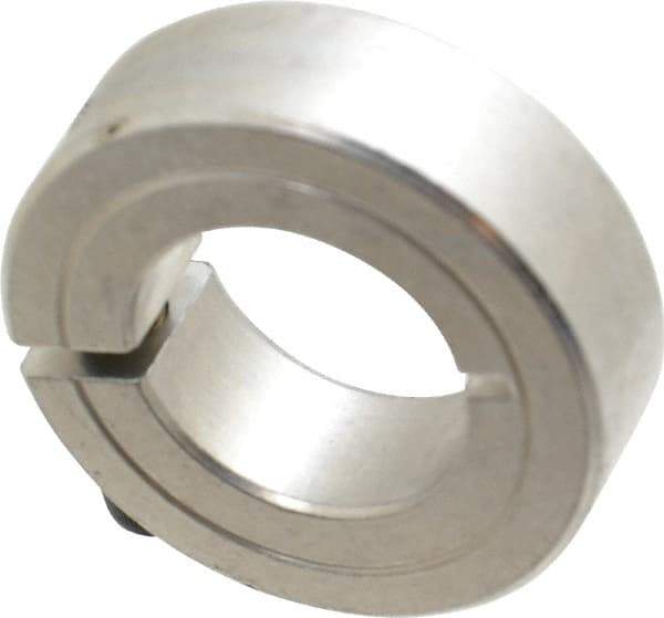 Climax Metal Products - 7/8" Bore, Aluminum, One Piece Clamp Collar - 1-5/8" Outside Diam, 1/2" Wide - Industrial Tool & Supply