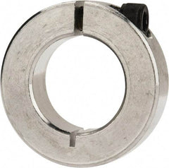 Climax Metal Products - 1" Bore, Aluminum, One Piece Clamp Collar - 1-3/4" Outside Diam, 1/2" Wide - Industrial Tool & Supply