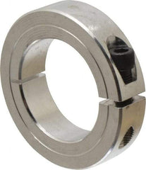 Climax Metal Products - 1-1/2" Bore, Aluminum, One Piece Clamp Collar - 2-3/8" Outside Diam, 9/16" Wide - Industrial Tool & Supply