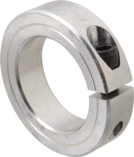 Climax Metal Products - 1-3/4" Bore, Aluminum, One Piece Clamp Collar - 2-3/4" Outside Diam, 11/16" Wide - Industrial Tool & Supply