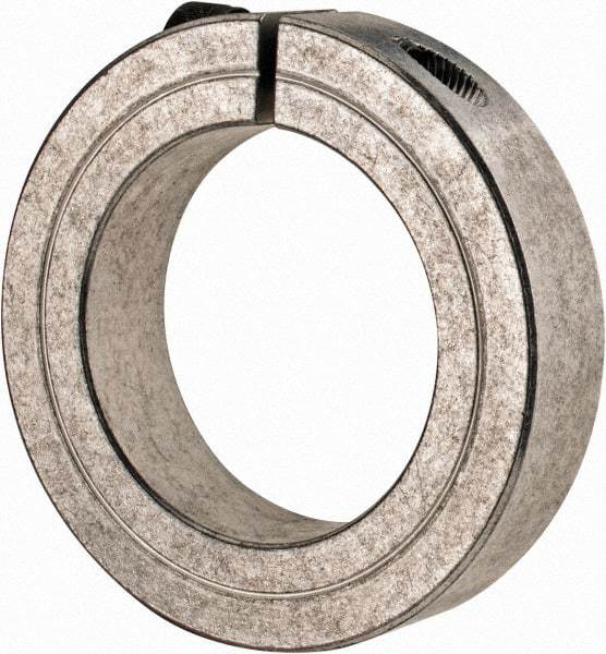 Climax Metal Products - 1-15/16" Bore, Aluminum, One Piece Clamp Collar - 3" Outside Diam, 11/16" Wide - Industrial Tool & Supply