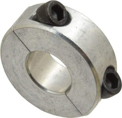 Climax Metal Products - 1/2" Bore, Aluminum, Two Piece Shaft Collar - 1-1/8" Outside Diam, 13/32" Wide - Industrial Tool & Supply