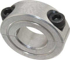 Climax Metal Products - 5/8" Bore, Aluminum, Two Piece Shaft Collar - 1-5/16" Outside Diam, 7/16" Wide - Industrial Tool & Supply