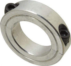 Climax Metal Products - 1-1/4" Bore, Aluminum, Two Piece Shaft Collar - 2-1/16" Outside Diam, 1/2" Wide - Industrial Tool & Supply