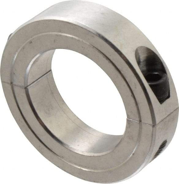 Climax Metal Products - 1-1/2" Bore, Aluminum, Two Piece Shaft Collar - 2-3/8" Outside Diam, 9/16" Wide - Industrial Tool & Supply