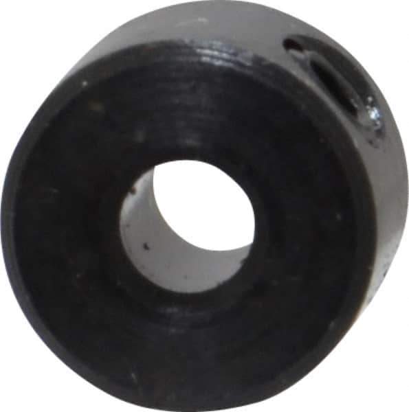 Climax Metal Products - 1/8" Bore, Steel, Set Screw Shaft Collar - 3/8" Outside Diam, 1/4" Wide - Industrial Tool & Supply