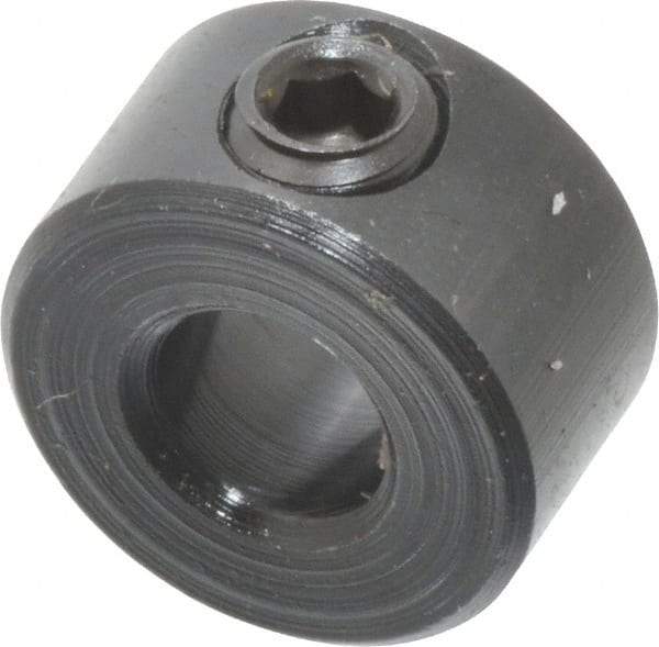 Climax Metal Products - 3/16" Bore, Steel, Set Screw Shaft Collar - 7/16" Outside Diam, 1/4" Wide - Industrial Tool & Supply