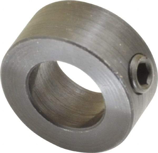 Climax Metal Products - 5/8" Bore, Steel, Set Screw Shaft Collar - 1-1/8" Outside Diam, 1/2" Wide - Industrial Tool & Supply