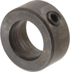 Climax Metal Products - 15mm Bore, Steel, Set Screw Shaft Collar - 1" Outside Diam - Industrial Tool & Supply