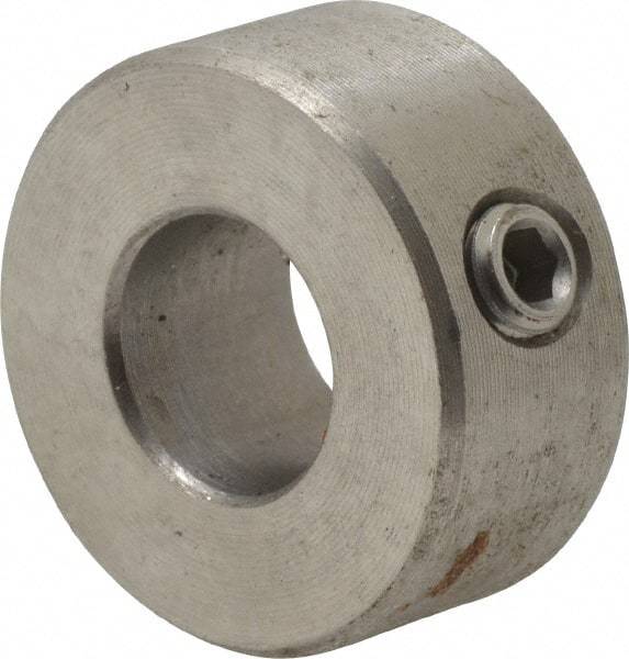 Climax Metal Products - 10mm Bore, Stainless Steel, Set Screw Shaft Collar - 7/8" Outside Diam - Industrial Tool & Supply