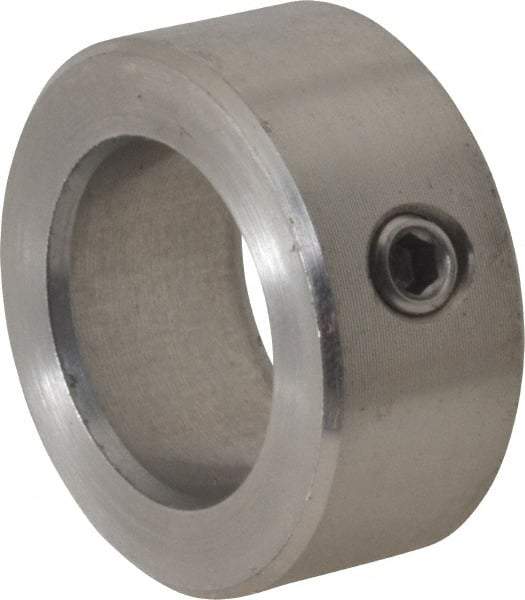 Climax Metal Products - 20mm Bore, Stainless Steel, Set Screw Shaft Collar - 1-1/4" Outside Diam - Industrial Tool & Supply