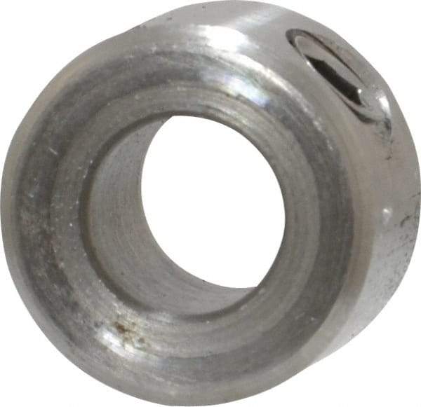 Climax Metal Products - 1/4" Bore, Stainless Steel, Set Screw Shaft Collar - 1/2" Outside Diam, 5/16" Wide - Industrial Tool & Supply