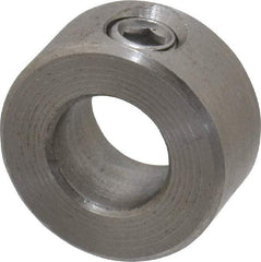 Climax Metal Products - 3/8" Bore, Stainless Steel, Set Screw Shaft Collar - 3/4" Outside Diam, 3/8" Wide - Industrial Tool & Supply