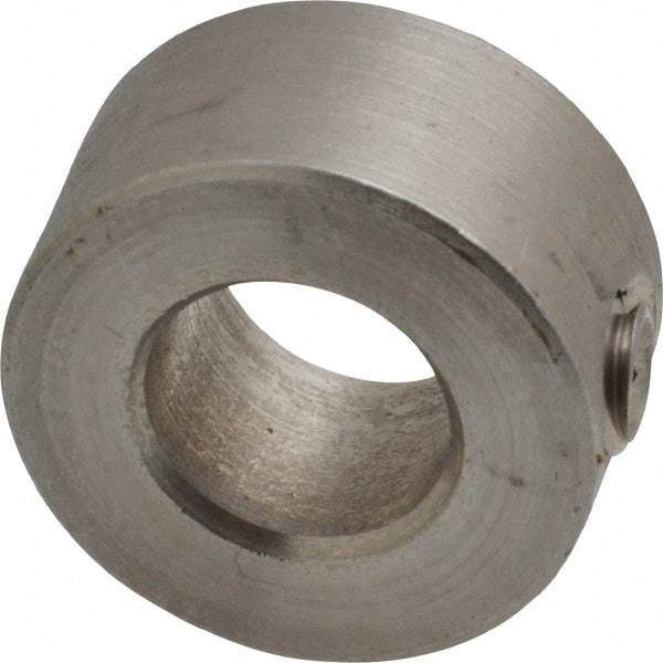 Climax Metal Products - 7/16" Bore, Stainless Steel, Set Screw Shaft Collar - 7/8" Outside Diam, 7/16" Wide - Industrial Tool & Supply