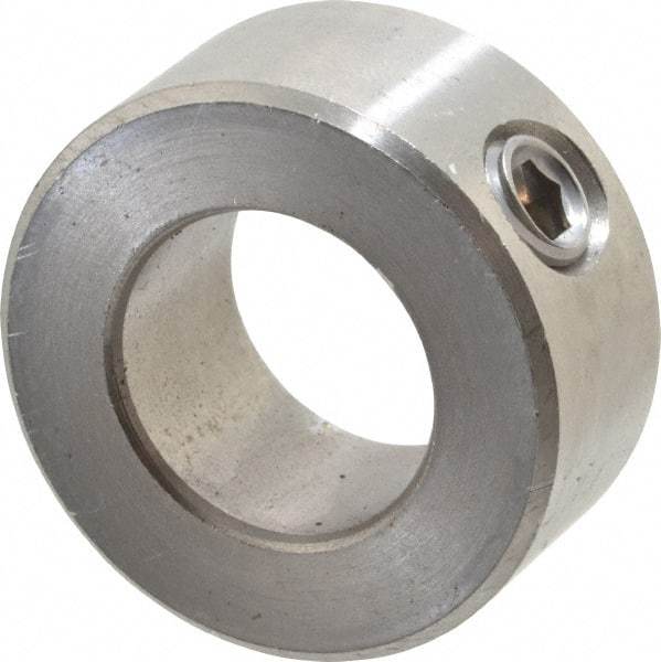 Climax Metal Products - 11/16" Bore, Stainless Steel, Set Screw Shaft Collar - 1-1/4" Outside Diam, 9/16" Wide - Industrial Tool & Supply